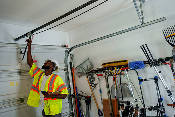 Professional Garage Door Panel Replacement technician working in Bonanza, GA